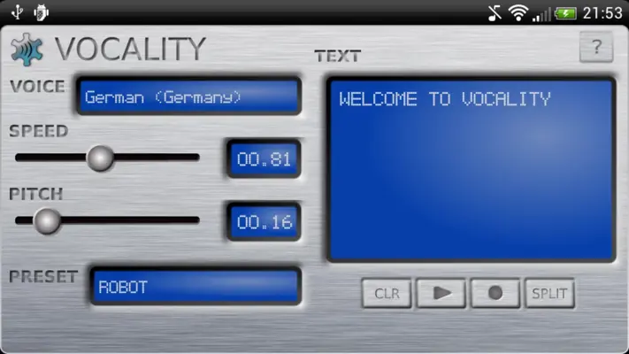 Vocality TTS android App screenshot 1